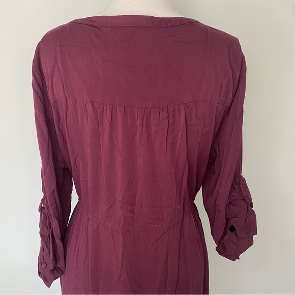TORRID BURGUNDY PURPLE ZIP CHALLIS SHIRT DRESS 3X - Picture 10 of 16